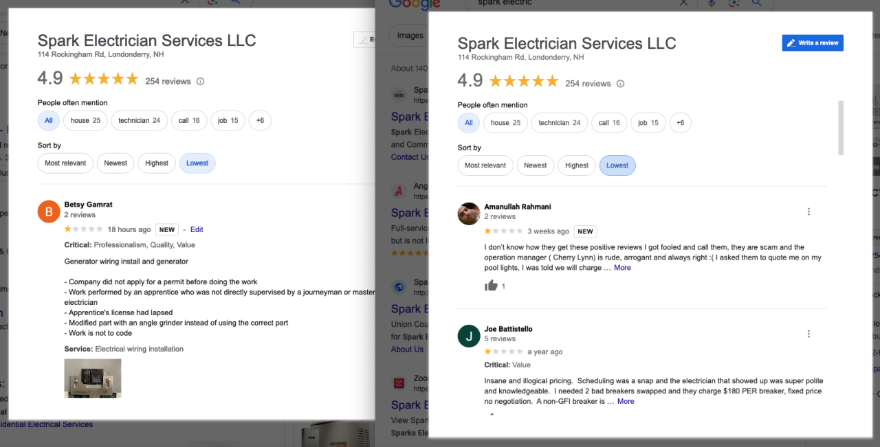 Search Engine Review Filter